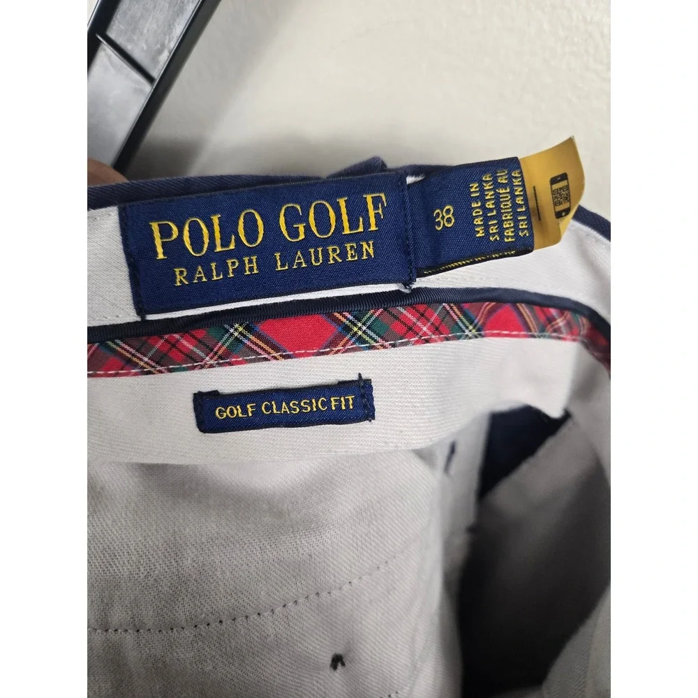 Polo Golf Ralph Lauren Mens 38 Navy Blue Classic Fit Cotton Blend Chino Shorts